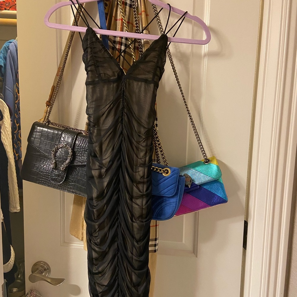 Strappy black bodycon dress